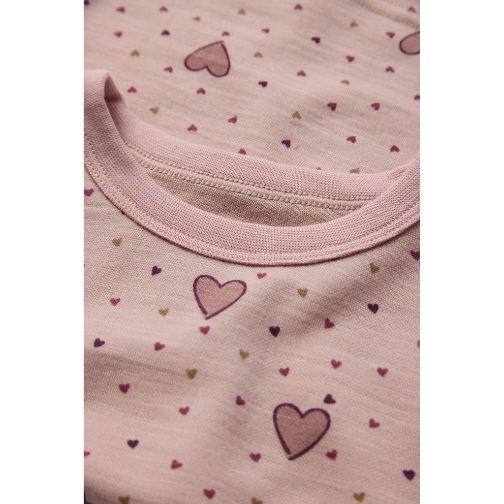 Hust & Claire HCAbba Hearts Puff T-shirt L/S 3366 Dusty Rose