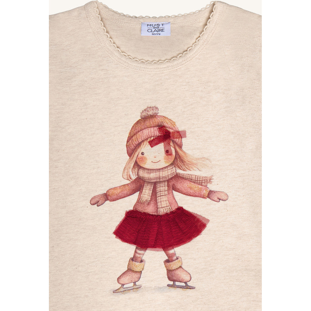 Hust & Claire HCAlma Skating T-shirt L/S 1290 Wheat Melange