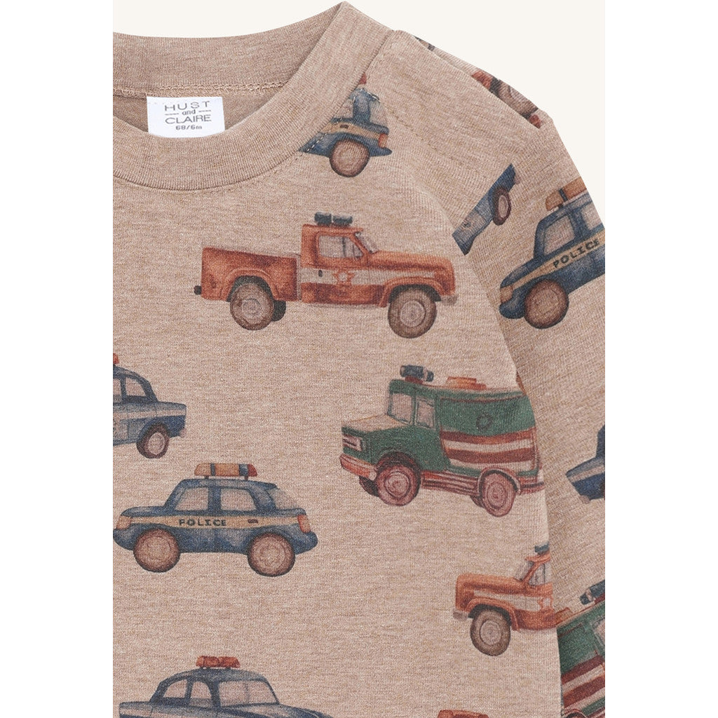 Hust & Claire HCAnton Policecars T-shirt L/S 3554 Biscuit