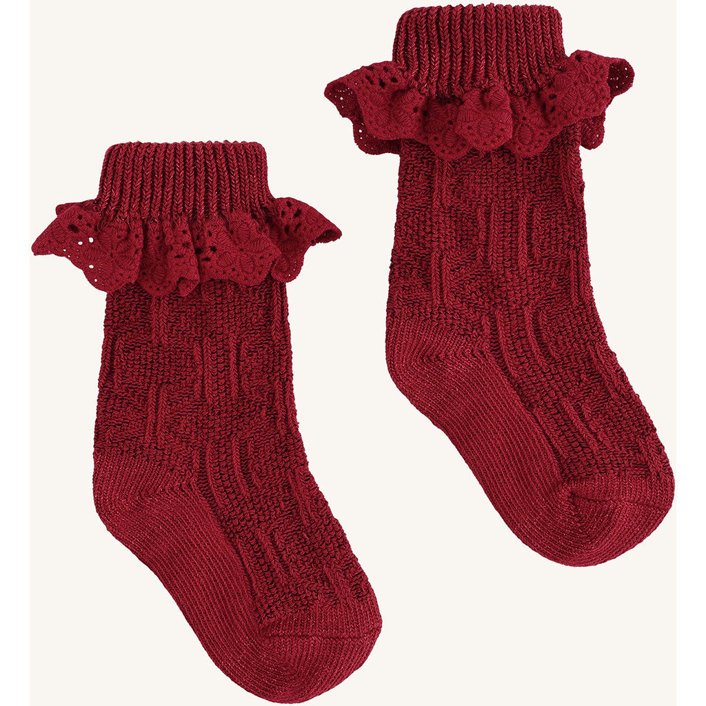Hust & Claire HCFlorie Cable Socks 3379 Teaberry
