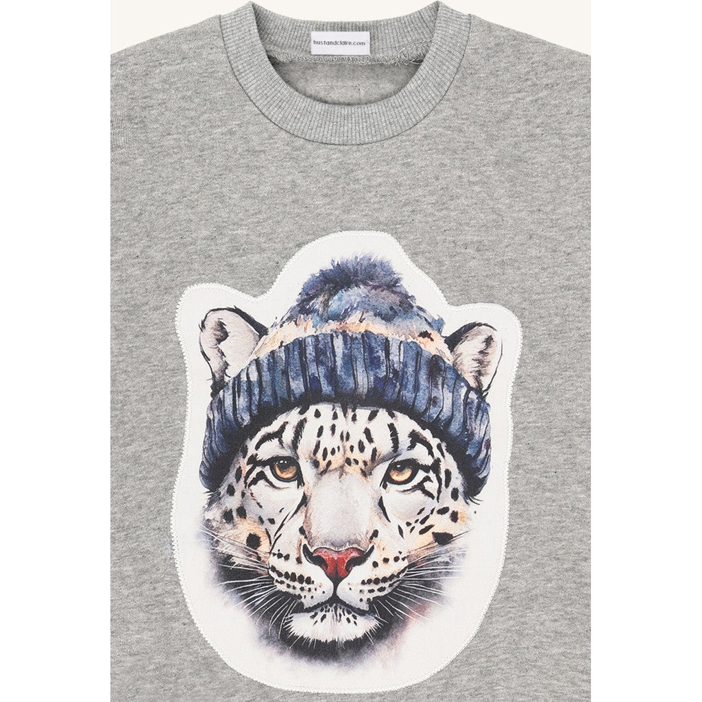 Hust & Claire HCSejer Snow Leopard Sweatshirt 1212 Tile Grey Melange