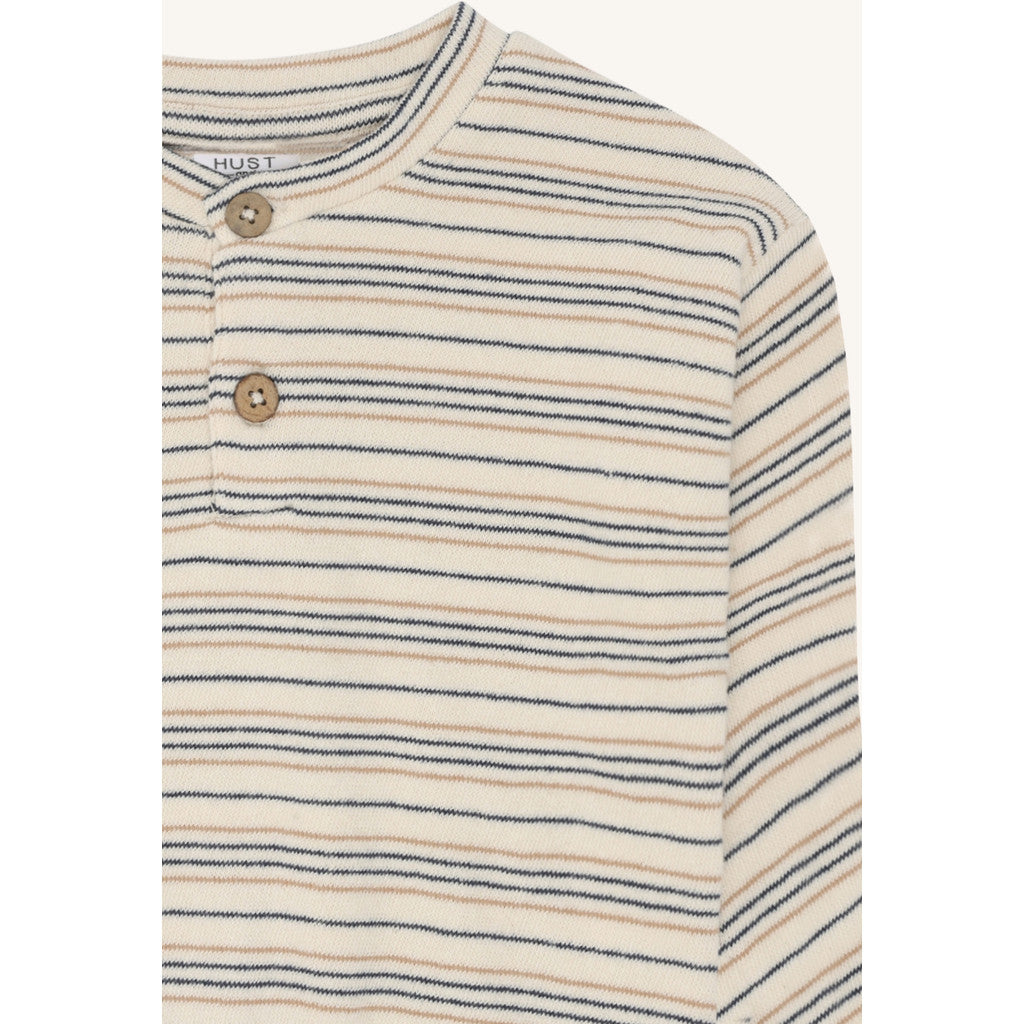 Hust & Claire HCSigurt Fine striped knit Sweatshirt 3272 Snow White