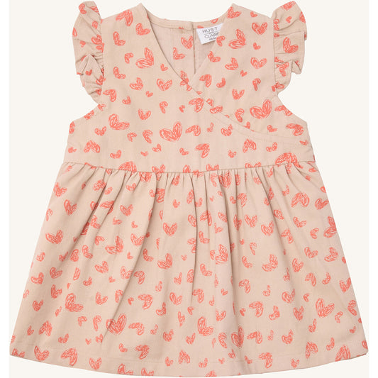 Hust & Claire Dress HCKatinka Fine Twill Heart Dresses 3771 Wild Coral