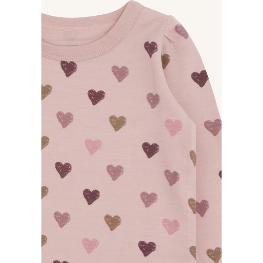 Hust & Claire HCAbba Hearts Puff T-shirt L/S 3735 Adobe Rose