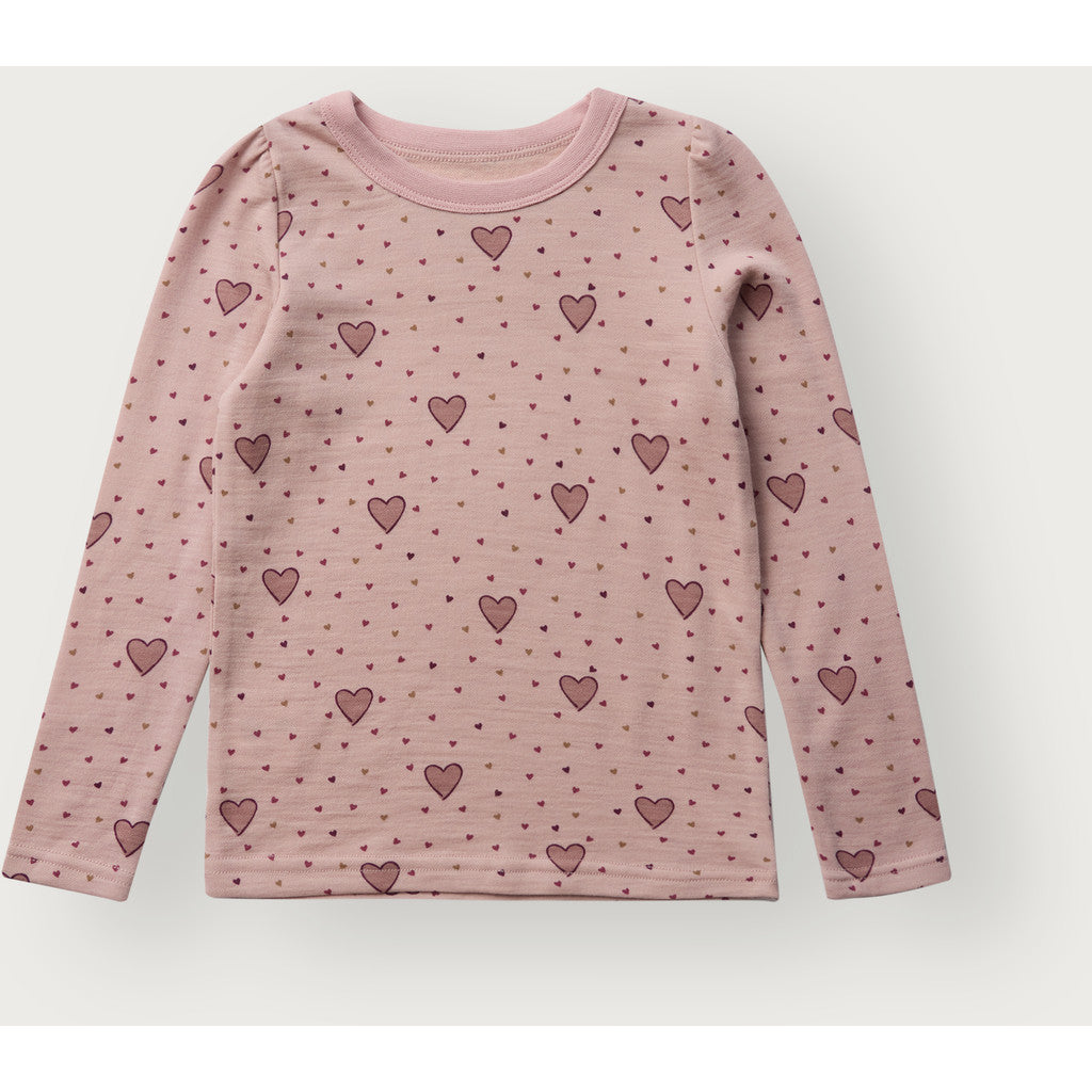 Hust & Claire HCAbba Hearts Puff T-shirt L/S 3366 Dusty Rose