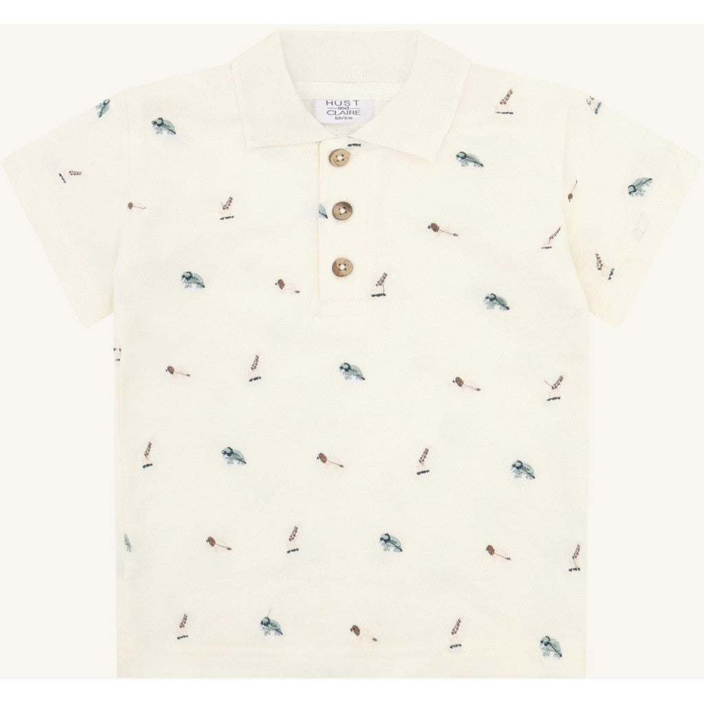 Hust & Claire HCAdrian Animal Polo S/S 3272 Snow White