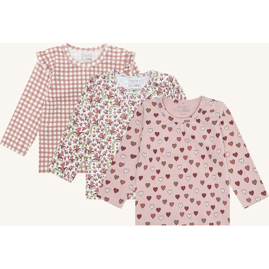 Hust & Claire HCAlda Little Check T-shirt L/S 3735 Adobe Rose