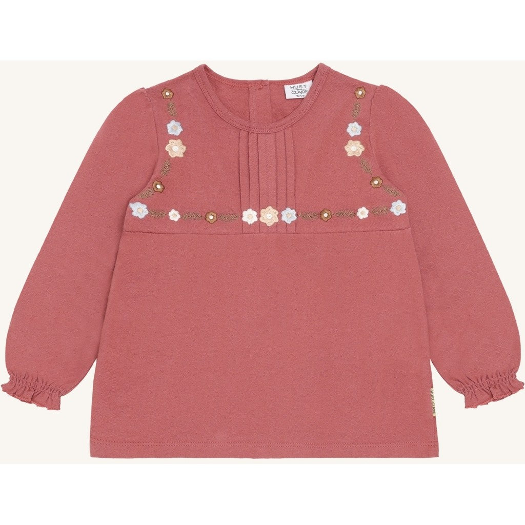Hust & Claire HCAlma Dot structure T-shirt L/S 3392 Dry Rose
