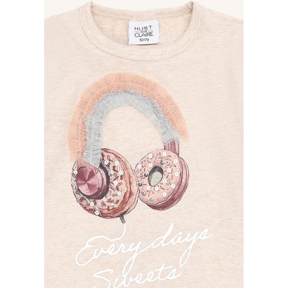 Hust & Claire HCAlma Headphones T-shirt L/S 1290 Wheat Melange