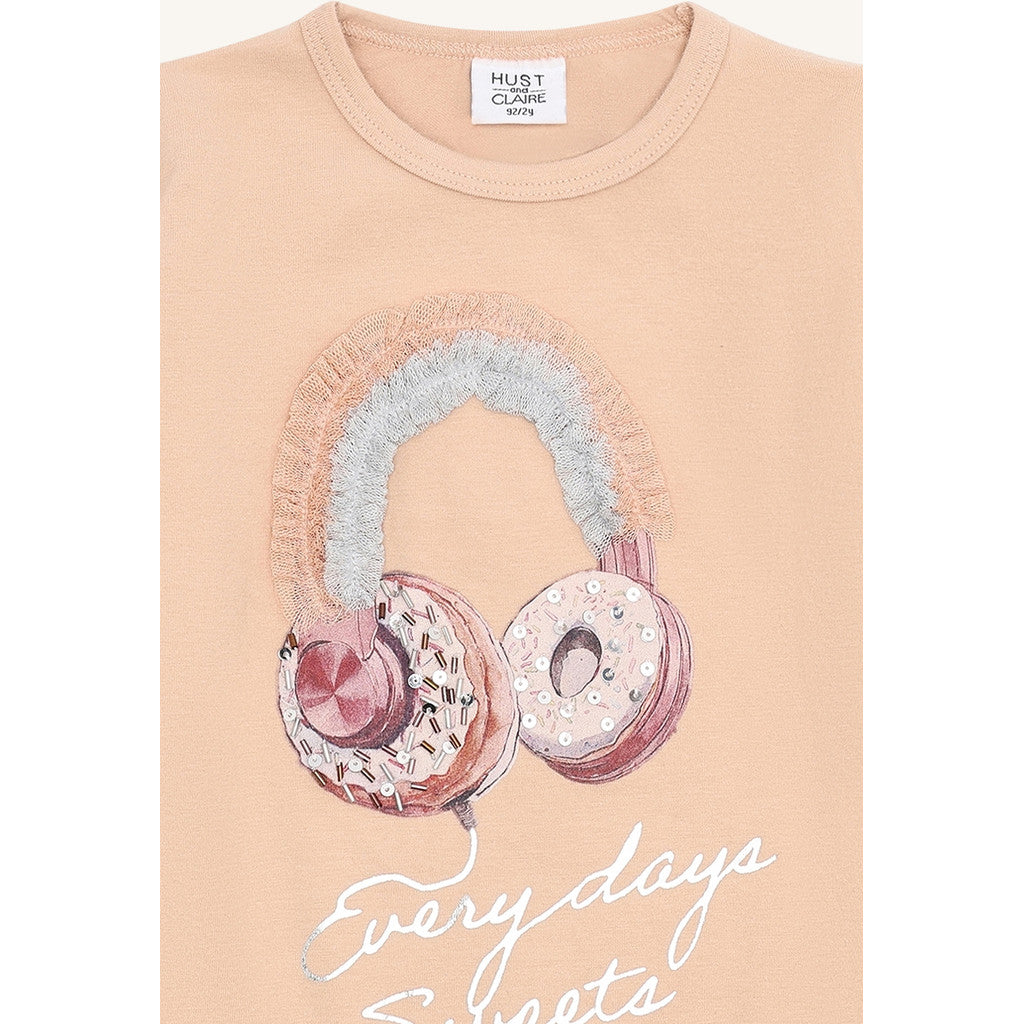 Hust & Claire HCAlma Headphones T-shirt L/S 3549 Rugby Tan