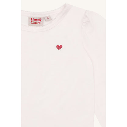 Hust & Claire HCAlma Heart T-shirt L/S 3260 Sugar