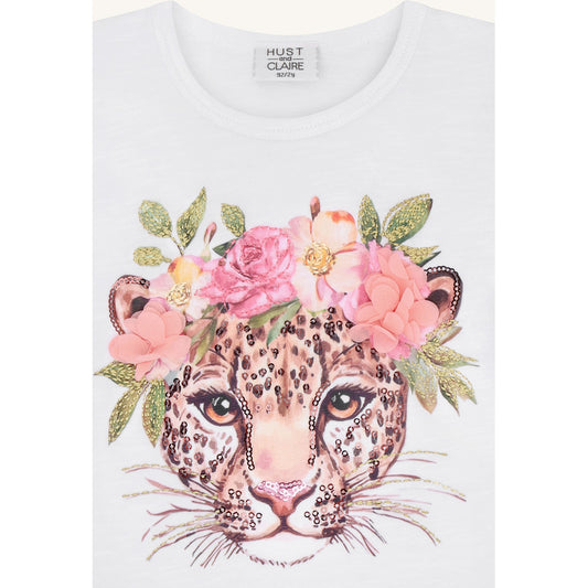 Hust & Claire HCAlma Leo T-shirt S/S 3246 White