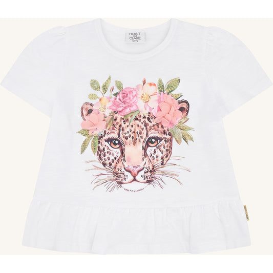 Hust & Claire HCAlma Leo T-shirt S/S 3246 White