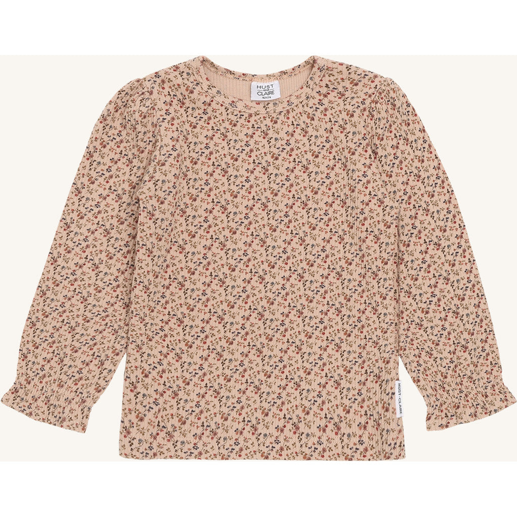 Hust & Claire HCAlma Little roses W25 T-shirt L/S 3549 Rugby Tan