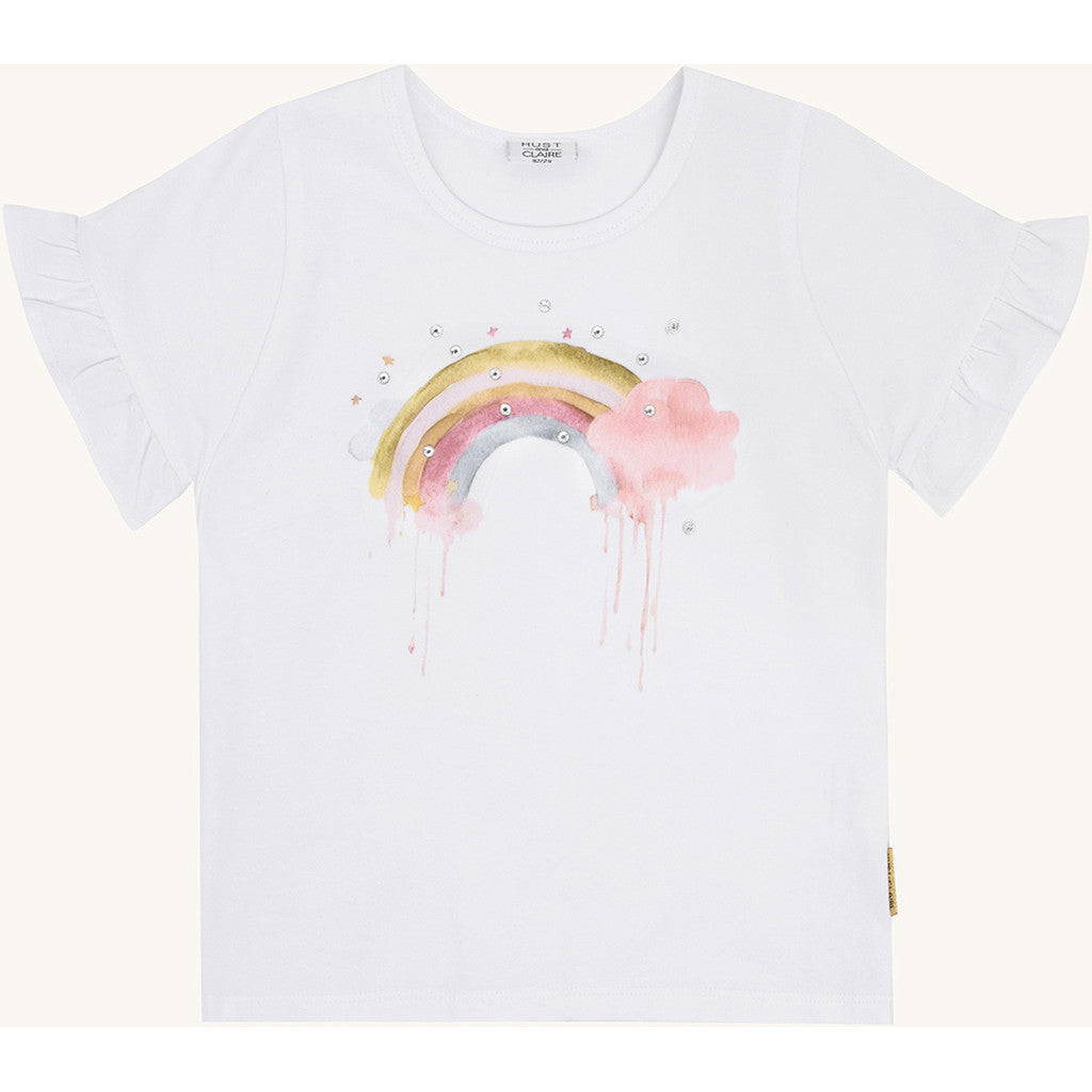 Hust & Claire HCAlma  Rainbow T-shirt S/S 3246 White