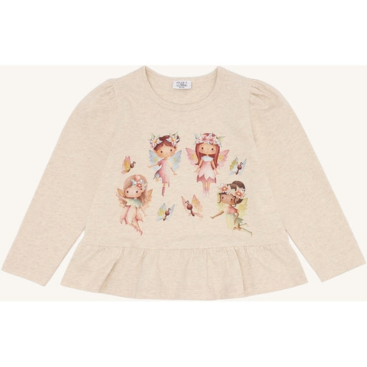 Hust & Claire HCAlma Spring fairies T-shirt L/S 1290 Wheat Melange