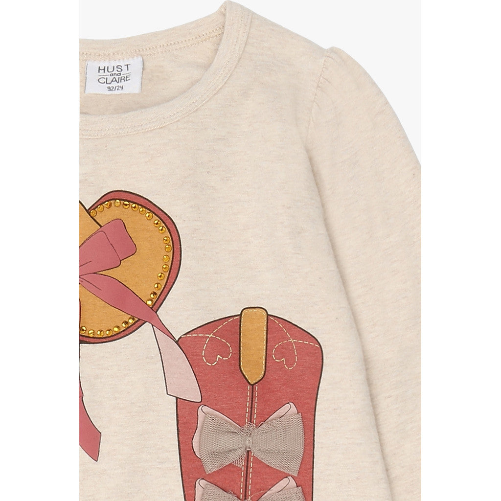 Hust & Claire HCAlma cowgirl T-shirt L/S 1290 Wheat Melange