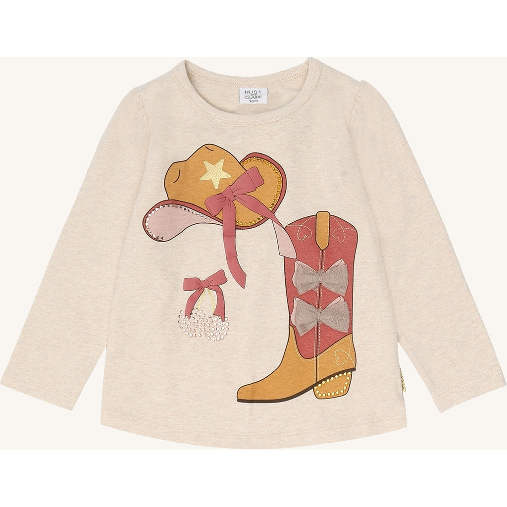 Hust & Claire HCAlma cowgirl T-shirt L/S 1290 Wheat Melange