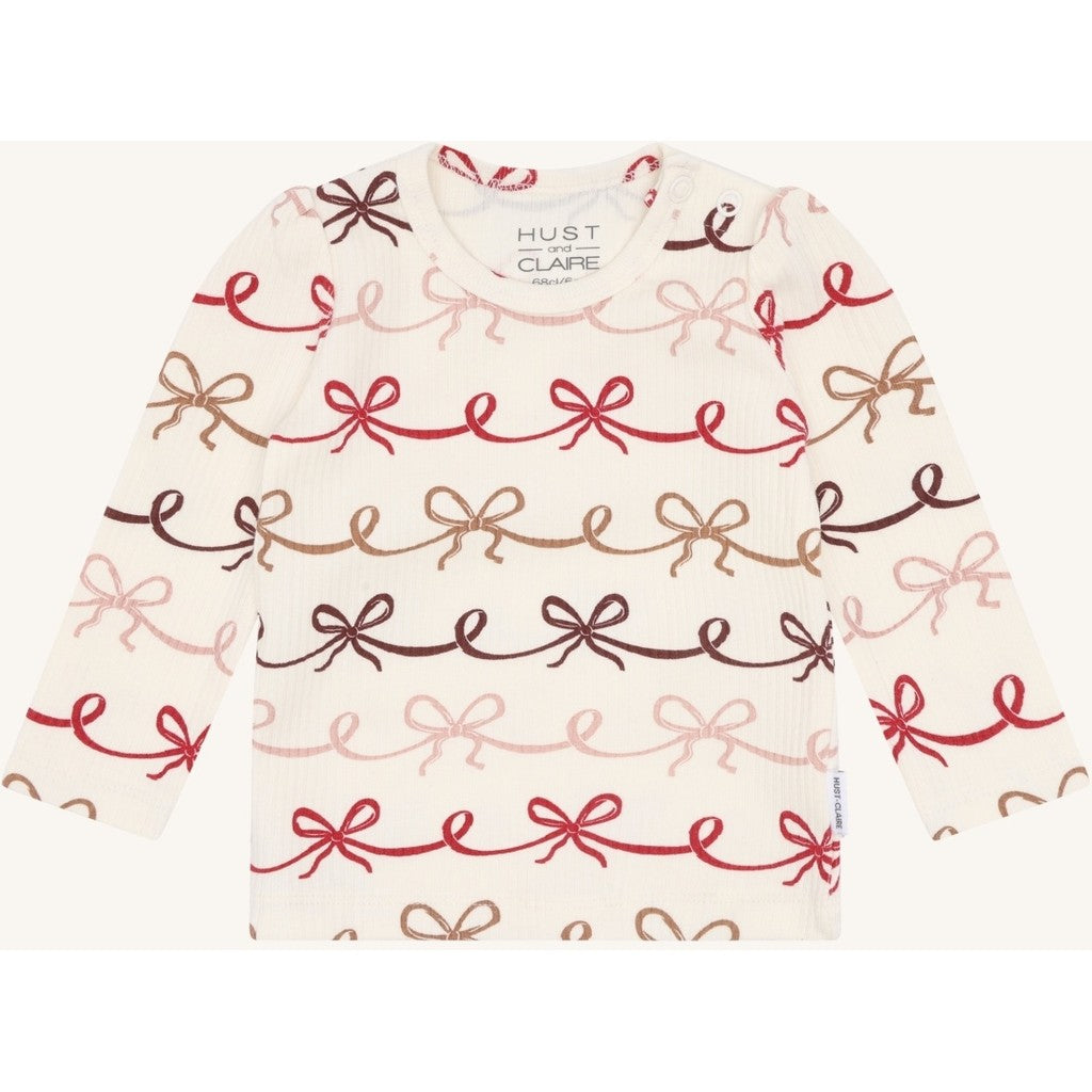 Hust & Claire HCAmma bow T-shirt L/S 3260 Sugar