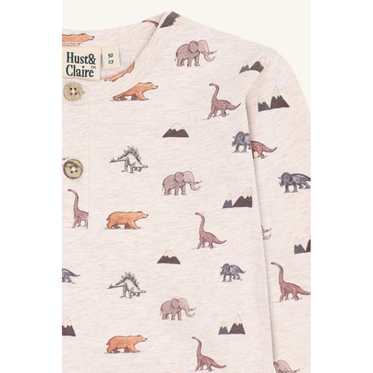 Hust & Claire HCAnton Animals T-shirt L/S 1290 Wheat Melange