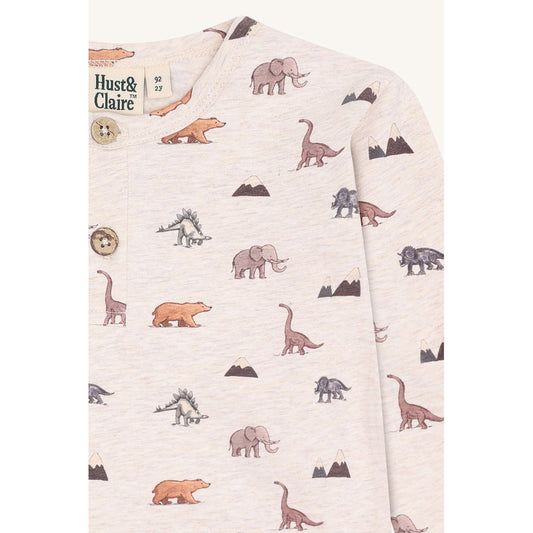 Hust & Claire HCAnton Animals T-shirt L/S 1290 Wheat Melange