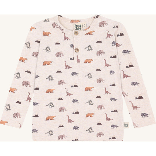 Hust & Claire HCAnton Animals T-shirt L/S 1290 Wheat Melange