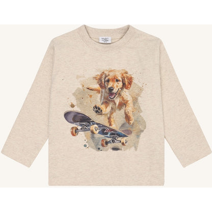 Hust & Claire HCAnton Skater dog T-shirt L/S 1290 Wheat Melange