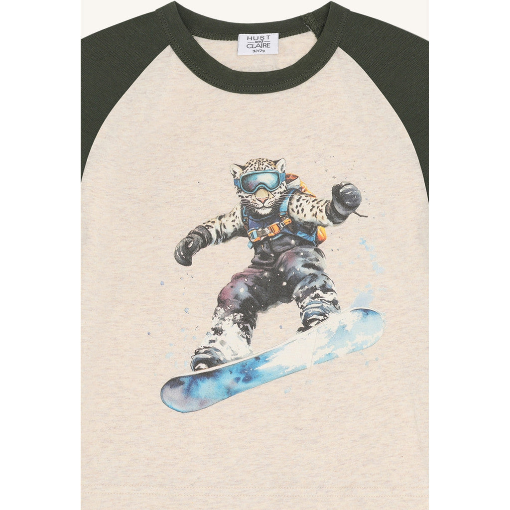 Hust & Claire HCAnton Snowleopard T-shirt L/S 1290 Wheat Melange