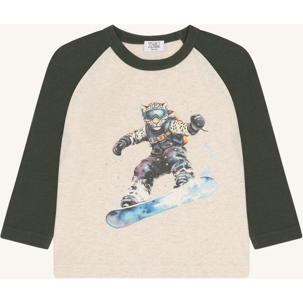 Hust & Claire HCAnton Snowleopard T-shirt L/S 1290 Wheat Melange