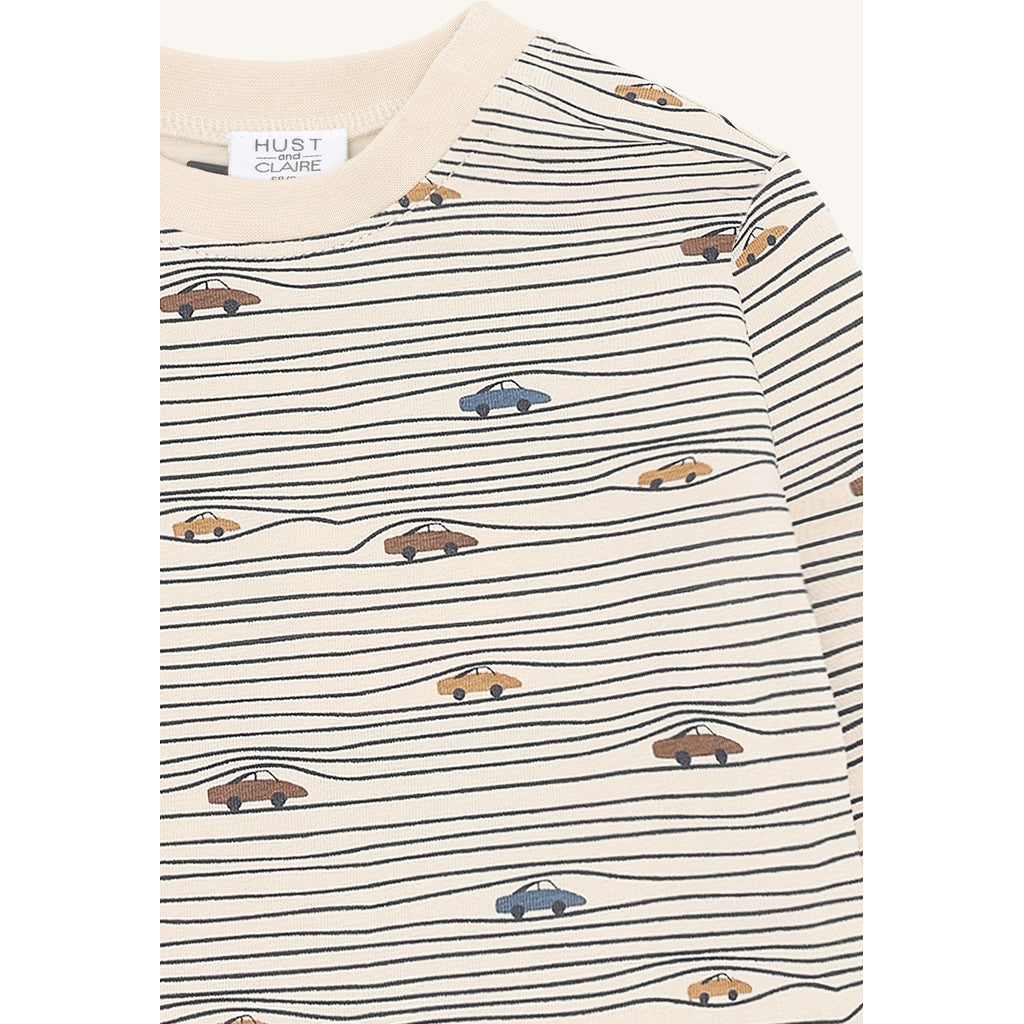 Hust & Claire HCAnton Stripe Cars T-shirt L/S 4501 French Oak