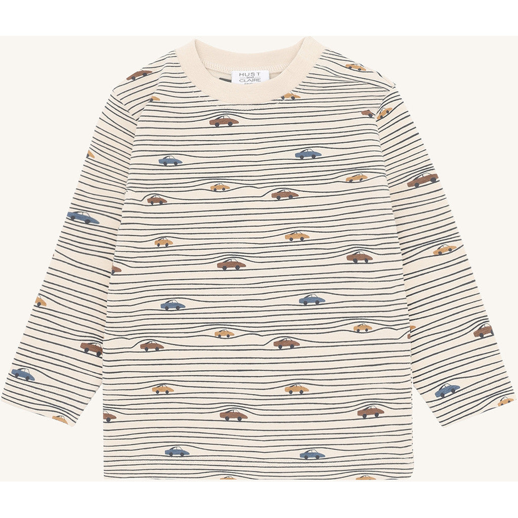 Hust & Claire HCAnton Stripe Cars T-shirt L/S 4501 French Oak