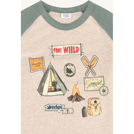 Hust & Claire HCAnton Wild Life T-shirt L/S 3552 Beige Melange