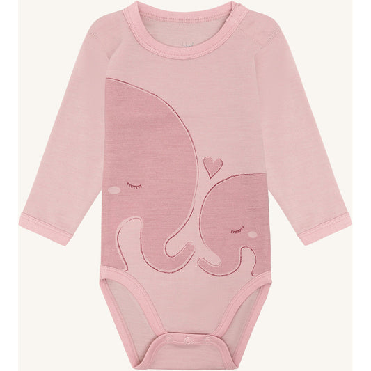 Hust & Claire HCBaloo Elephants Bodystocking L/S 3366 Dusty Rose