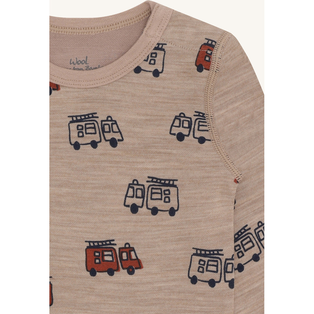 Hust & Claire HCBaloo Firetruck Bodystocking L/S 3554 Biscuit