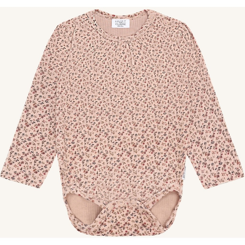 Hust & Claire HCBri Little roses W25 Bodystocking L/S 3549 Rugby Tan