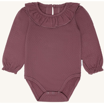 Hust & Claire HCBritt frill Bodystocking L/S 3870 Plum