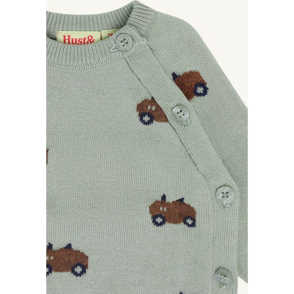 Hust & Claire HCCall Jacquard Cardigan 4440 Forest Fog