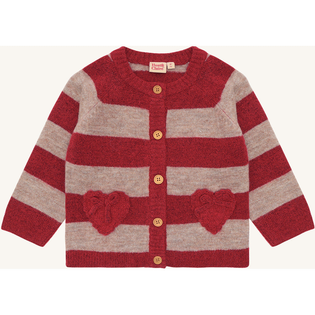Hust & Claire HCCamilla Christmas stripe Cardigan 3379 Teaberry