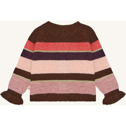 Hust & Claire HCCamilla Fluffy Stripe Cardigan 4575 Soil