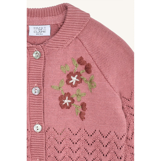 Hust & Claire HCCilja Embroidery Cardigan 3392 Dry Rose