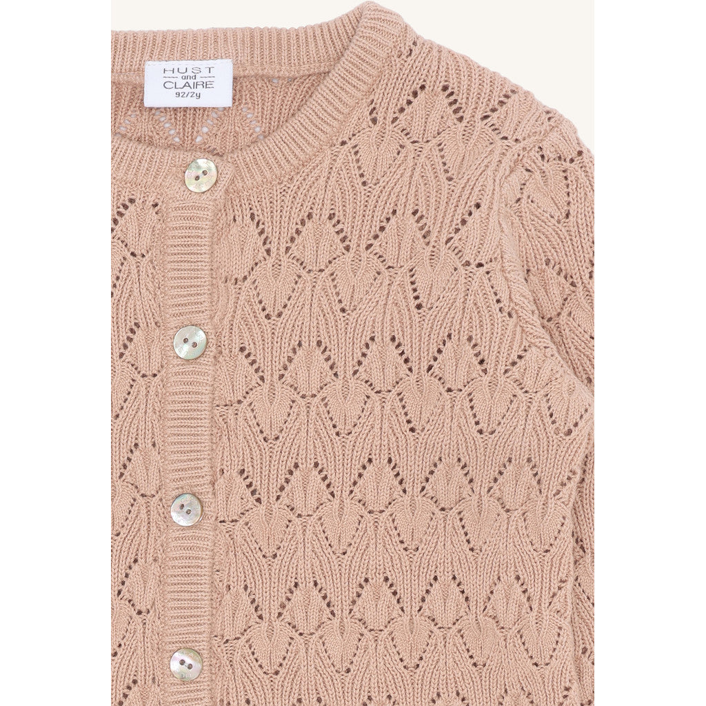 Hust & Claire HCCilja Pointelle Cardigan 3549 Rugby Tan
