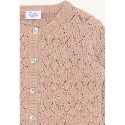 Hust & Claire HCCilja Pointelle Cardigan 3549 Rugby Tan
