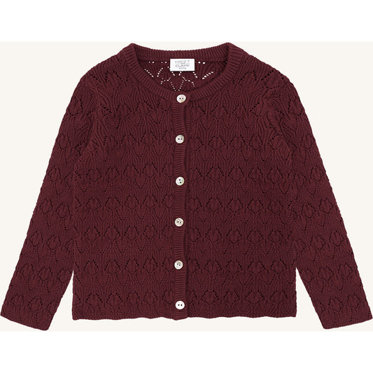 Hust & Claire HCCilja Pointelle Cardigan 4386 New Maroon