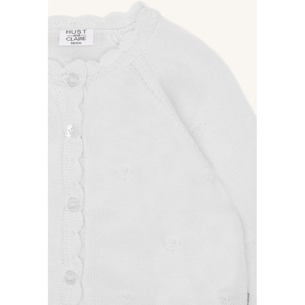 Hust & Claire HCCilja Pointelle Cardigan 3246 White