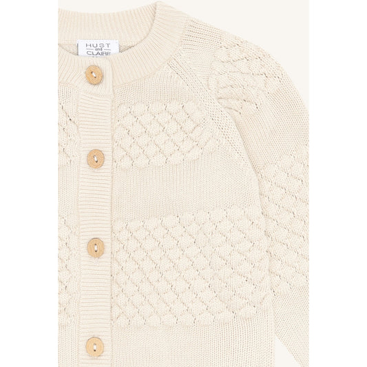 Hust & Claire HCCuno Knit Bubble Cardigan 3517 Sandshell
