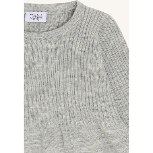 Hust & Claire HCDuri Wool Knit Dresses 1201 Light Grey Melange