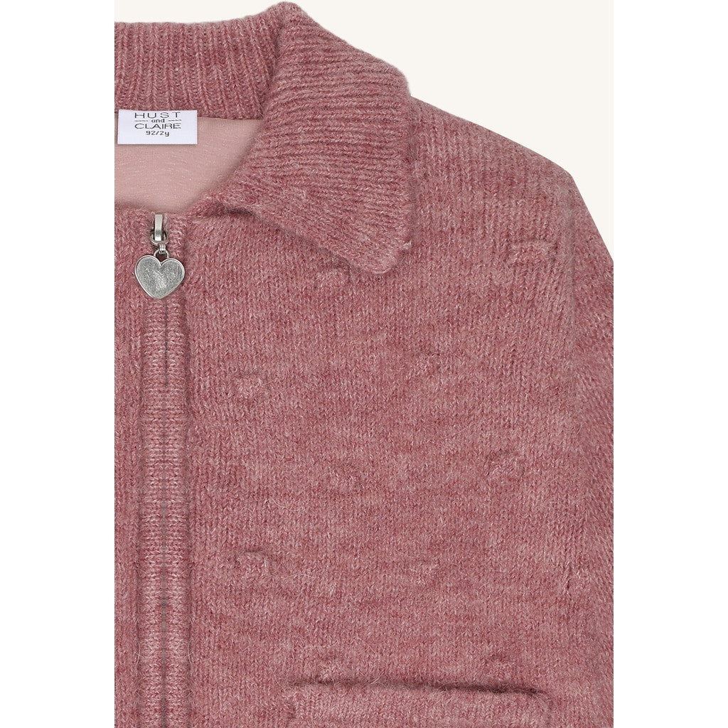 Hust & Claire HCEmi Knit Jacket Knitwear 3875 Heather