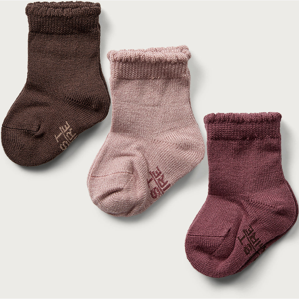 Hust & Claire HCFoty 3-pack Socks, Wool -Bamboo Socks 3850 Old Rose
