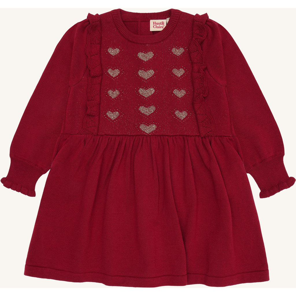 Hust & Claire HCKaroline Knit dress Solid Dresses 3379 Teaberry