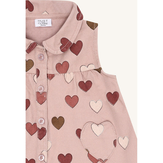 Hust & Claire HCKatinka Fine Twill Old Hearts Dresses 3735 Adobe Rose